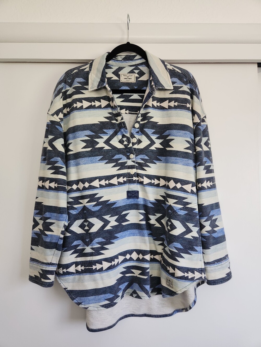 Kimes Ranch Blue Aztec-Print Pullover Sweater - Picture 2 of 7